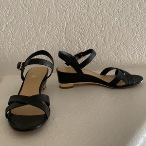 Cole Haan Sandals 7 Black Leather Summer Shoe Strap Open Toe